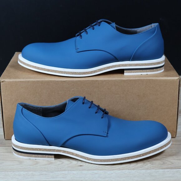 Robert Clergerie Other - Robert Clergerie Shoes Mens Size 8.5 Blue White Derby Leather‎ Plain Toe France
